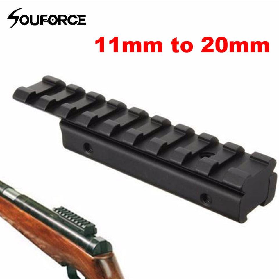 Dovetail Extend Weaver Picatinny Rail Adapter 11mm to 20mm Extensible Tactical Scope Bases Mount for Rifle/Air Gun Hunting