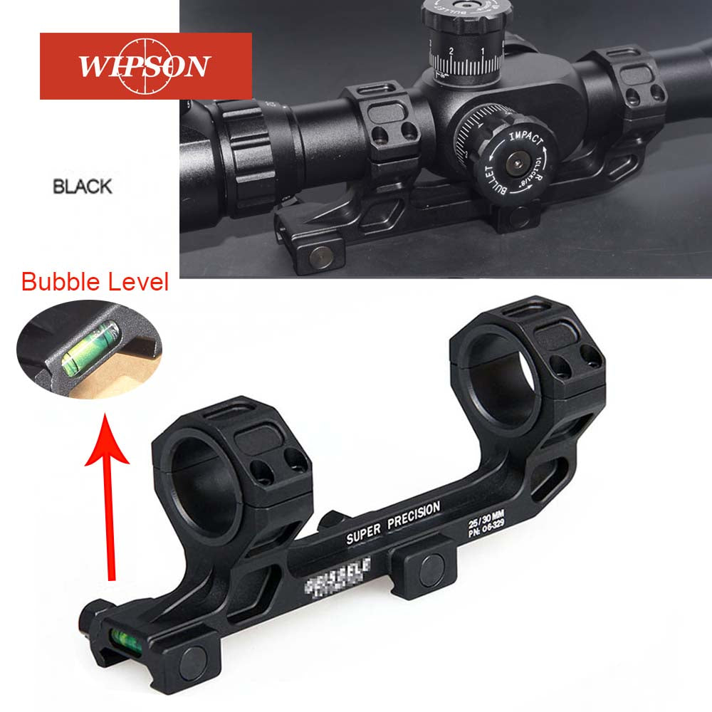 WIPSON Tactical Gun AR15 Rifle Optic Scope Mount 25.4mm/30mm QD Rings Mount with Bubble Level For 20mm Picatinny Rail