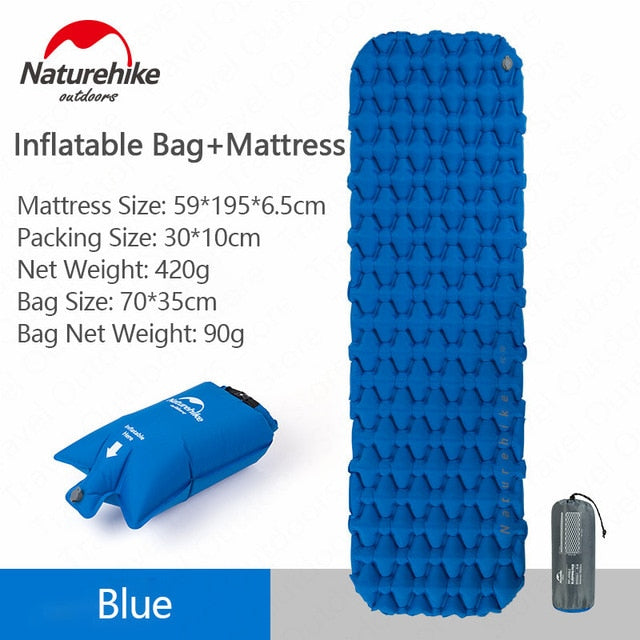Naturehike Mat Outdoor Camping Inflatable Mattress Ultralight Air Bed Portable Tent Sleeping Pad Camp Moisture-proof Pad