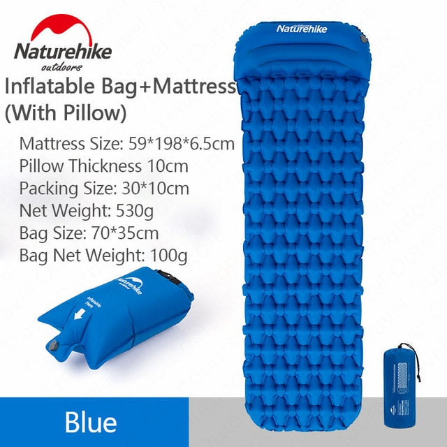 Naturehike Mat Outdoor Camping Inflatable Mattress Ultralight Air Bed Portable Tent Sleeping Pad Camp Moisture-proof Pad