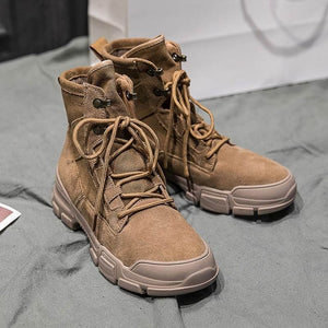 Retro Martin Women Boots Breathable High-top Sports Shoes Height Increased Female Ankle Boots Military Hiking Boots