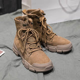 Retro Martin Women Boots Breathable High-top Sports Shoes Height Increased Female Ankle Boots Military Hiking Boots