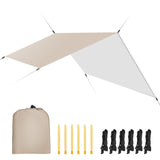 3mx3m Waterproof Sun Shelter Tent Tarp Anti UV Beach Tent Shade Outdoor Camping Hammock Rain Fly Camping Sunshade Awning Canopy