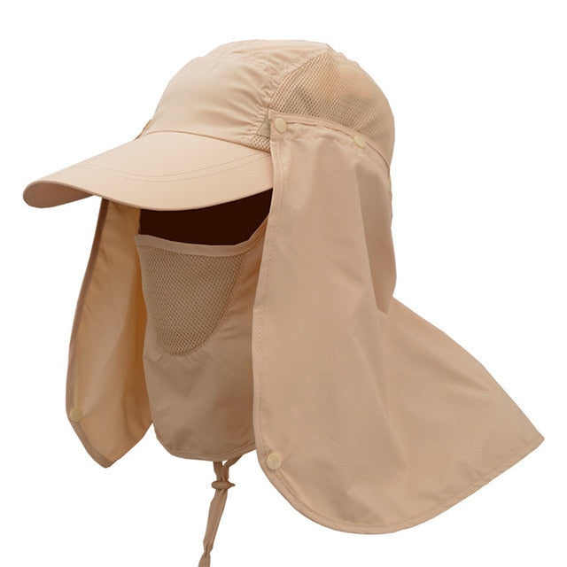 outdoor cap Hiking Caps Full Face Cover Folding Sun Hat UV Protection Adjust hunting cap Garden Working Hat work hat with face