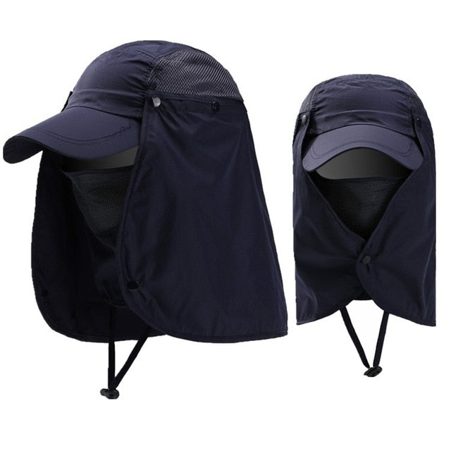outdoor cap Hiking Caps Full Face Cover Folding Sun Hat UV Protection Adjust hunting cap Garden Working Hat work hat with face