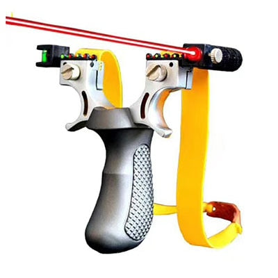 Hunting Slingshot with Laser Light Sight Level Outdoor Shooting with Flat Rubber Band  Powerful Sling Shot