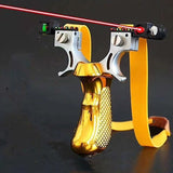 Hunting Slingshot with Laser Light Sight Level Outdoor Shooting with Flat Rubber Band  Powerful Sling Shot