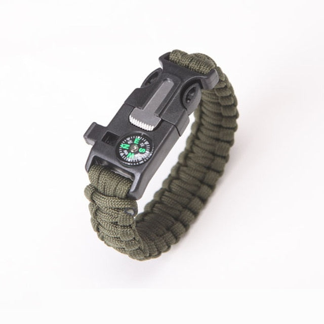 Safety Survival Paracord Bracelet Whistles Multi Functional Emergency Paracord Bracelet Compass Whistle Parachute Without Flint