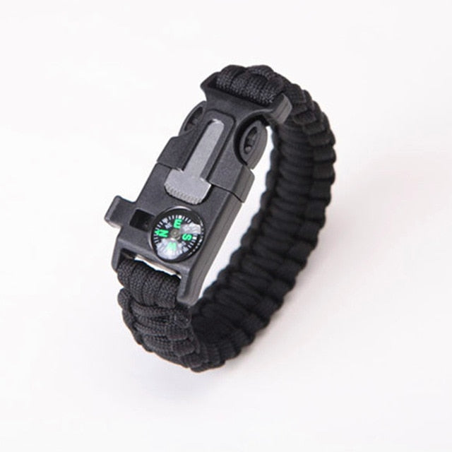 Safety Survival Paracord Bracelet Whistles Multi Functional Emergency Paracord Bracelet Compass Whistle Parachute Without Flint