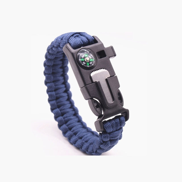 Safety Survival Paracord Bracelet Whistles Multi Functional Emergency Paracord Bracelet Compass Whistle Parachute Without Flint