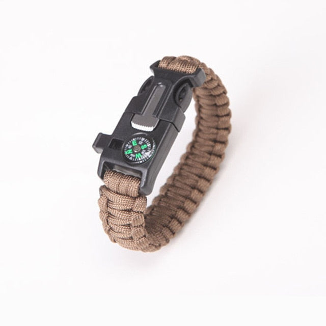 Safety Survival Paracord Bracelet Whistles Multi Functional Emergency Paracord Bracelet Compass Whistle Parachute Without Flint