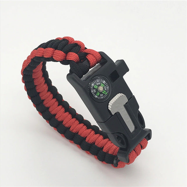 Safety Survival Paracord Bracelet Whistles Multi Functional Emergency Paracord Bracelet Compass Whistle Parachute Without Flint