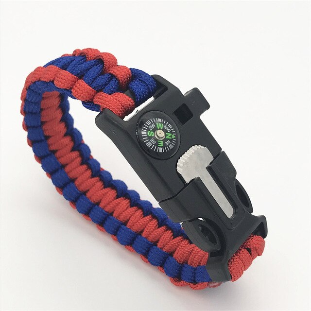 Safety Survival Paracord Bracelet Whistles Multi Functional Emergency Paracord Bracelet Compass Whistle Parachute Without Flint