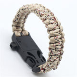 Safety Survival Paracord Bracelet Whistles Multi Functional Emergency Paracord Bracelet Compass Whistle Parachute Without Flint