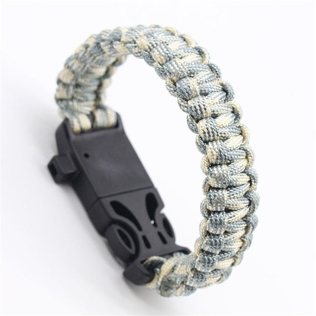 Safety Survival Paracord Bracelet Whistles Multi Functional Emergency Paracord Bracelet Compass Whistle Parachute Without Flint