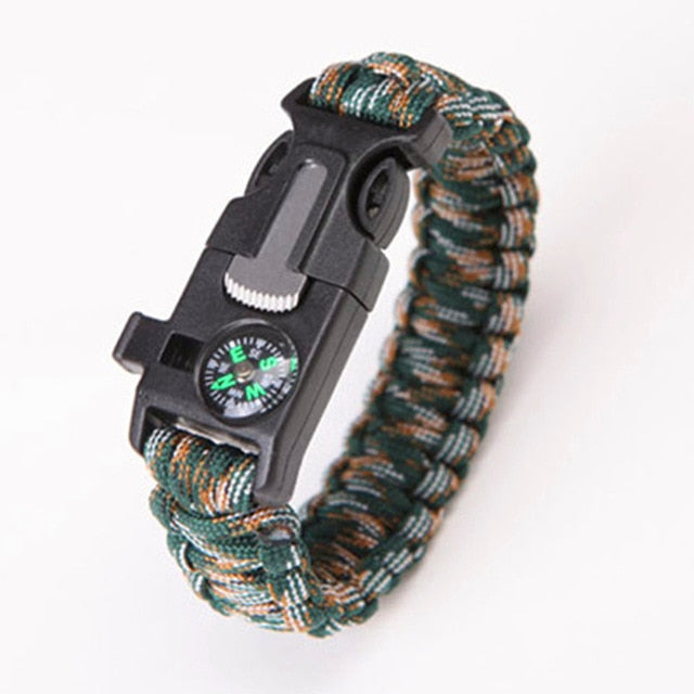 Safety Survival Paracord Bracelet Whistles Multi Functional Emergency Paracord Bracelet Compass Whistle Parachute Without Flint