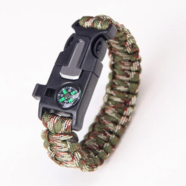 Safety Survival Paracord Bracelet Whistles Multi Functional Emergency Paracord Bracelet Compass Whistle Parachute Without Flint