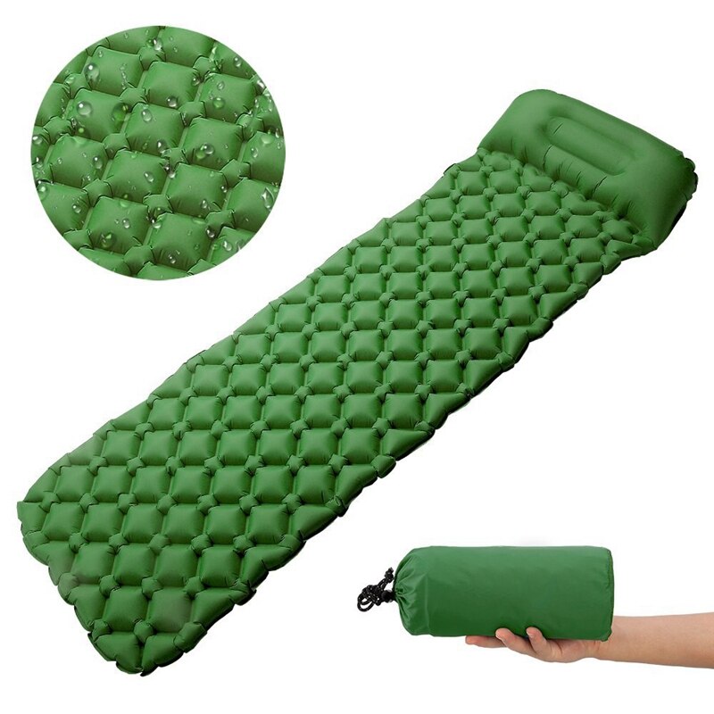 Camping Sleeping Pad Ultralight, Self Inflating Sleeping Pad Camping, Backpacking, Hiking With Pillow, Lightweight, Waterproof