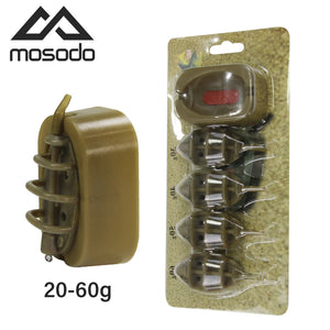Mosodo Carp Fishing Method Feeder Mould 15g 20g 25g 35g 30g 40g 50g 60g Inline Feeders High Capacity lead sinker Bait Thrower