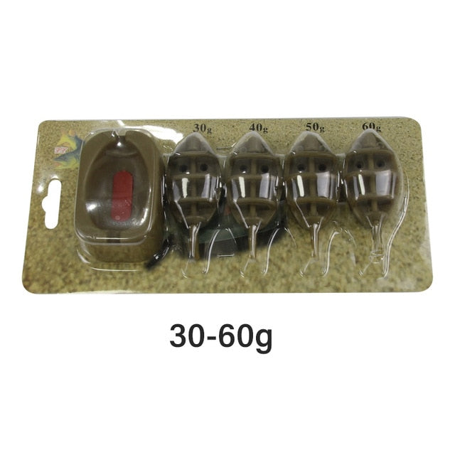 Mosodo Carp Fishing Method Feeder Mould 15g 20g 25g 35g 30g 40g 50g 60g Inline Feeders High Capacity lead sinker Bait Thrower