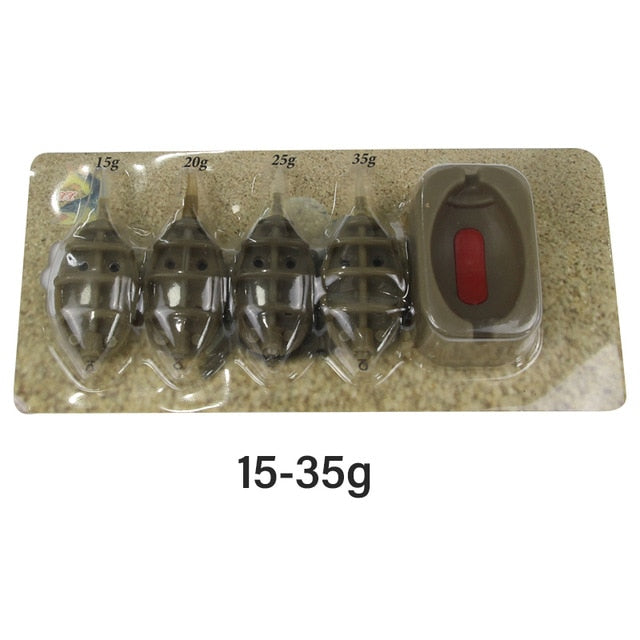 Mosodo Carp Fishing Method Feeder Mould 15g 20g 25g 35g 30g 40g 50g 60g Inline Feeders High Capacity lead sinker Bait Thrower