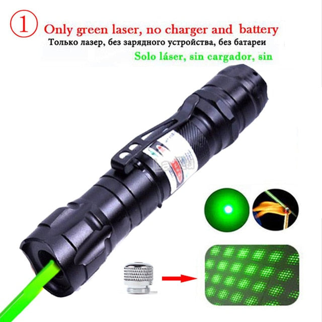 High Power green Laser 303 Pointer 10000m 5mW Hang-type Outdoor Long Distance Laser Sight Powerful Starry Head Burning Match