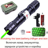High Power green Laser 303 Pointer 10000m 5mW Hang-type Outdoor Long Distance Laser Sight Powerful Starry Head Burning Match