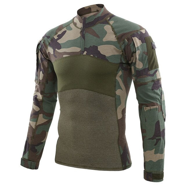 outdoor Men Camouflage Combat Shirt Army Long sleeve T-Shirt Military Tactics shirt Riding uniform Training clothing New Tshirt