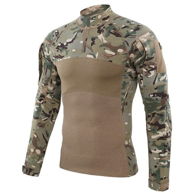 outdoor Men Camouflage Combat Shirt Army Long sleeve T-Shirt Military Tactics shirt Riding uniform Training clothing New Tshirt