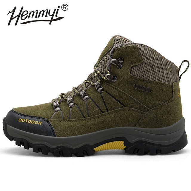 Hemmyi Winter Tide Men Boots High To Help Outdoor Hiking Shoes Plus Velvet Cold Snow Boots Large Size Men's Sport Shoes 39-46