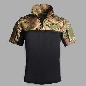 Summer Short Sleeve Military Uniform Tops Army Fan Combat Tactical Camouflage Clothes Outdoor CS Training Hunting Clothing Shirt