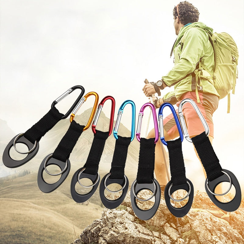 Outdoors Sports Water Bottle Multifunctional Buckle Hook Holder Clip Bottle Hanger Aluminum Carabiner travel Survival Tool