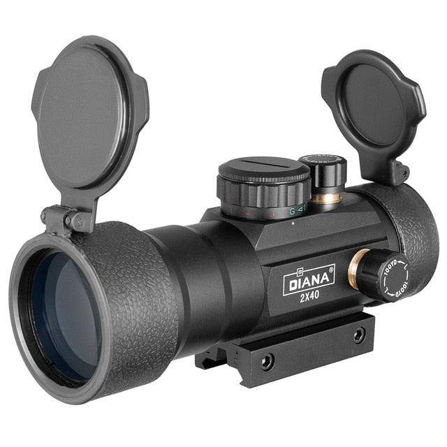 1X40 2X40 3X44 Green Red Dot Sight Scope Tactical Optics Riflescope Fit 11/20mm rail Rifle Scopes for Hunting