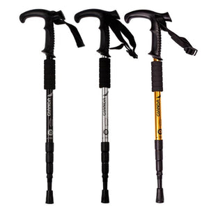 50-110cm Nordic Walking Stick Folding Trekking Poles Hiking Stick 4 Section Anti Shock Adjustable Telescopic Canes Stick Z60