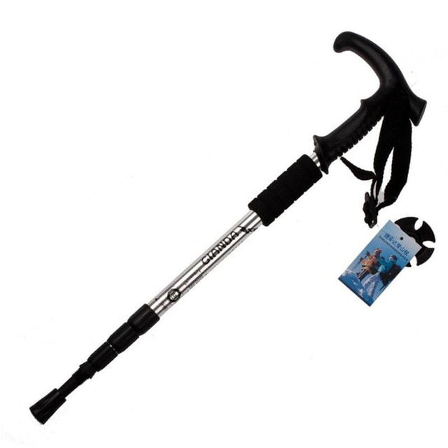 50-110cm Nordic Walking Stick Folding Trekking Poles Hiking Stick 4 Section Anti Shock Adjustable Telescopic Canes Stick Z60