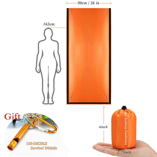 Emergency Sleeping Bags, Ultra Portable Waterproof PE Thermal Bivvy Sack Survival Tent,Emergency Shelter,Survival Bag Kit