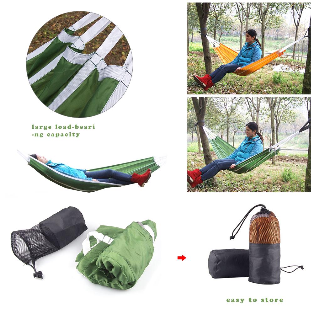 Outdoor Single Hammock Adult Outdoor Backpacking Travel Survival Hunting Sleeping Bed Single Swing Hanging Chair Hammock #35