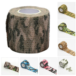 4.5m Travel camping Camouflage Tape Camo Self Adhesive Medical Bandage Tape First Aid Kit for Sport Ankle Finger Mu Random color