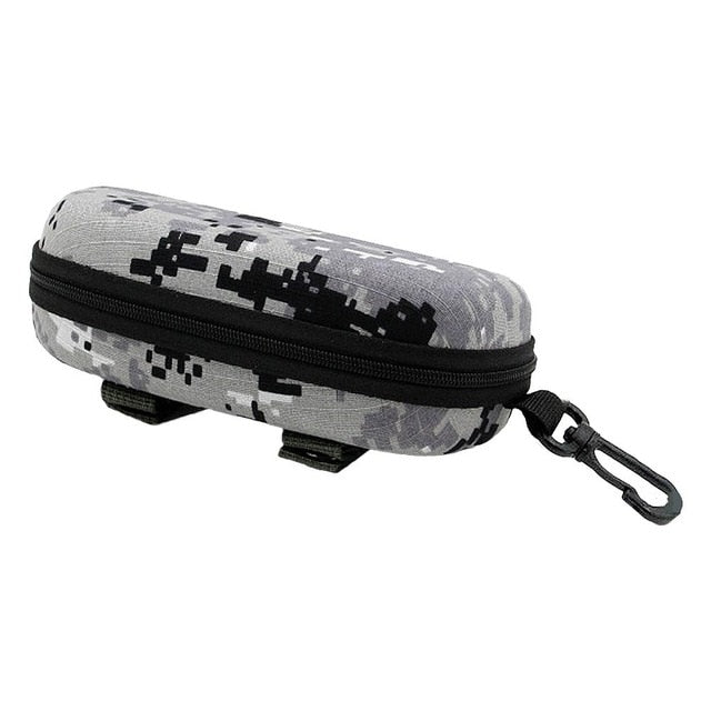 Camouflage Sunglasses Case Outdoor Portable Zipper Glasses Case Belt Sunglasses Organizer Storage Box For Outdoor Camping Hiking