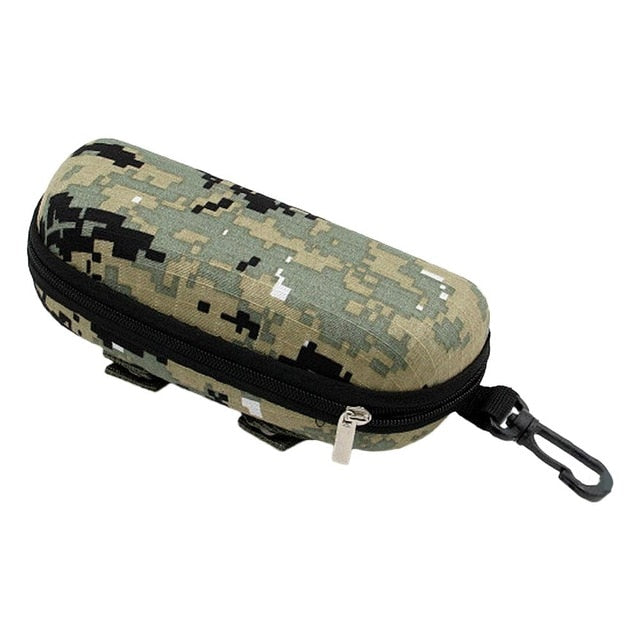Camouflage Sunglasses Case Outdoor Portable Zipper Glasses Case Belt Sunglasses Organizer Storage Box For Outdoor Camping Hiking