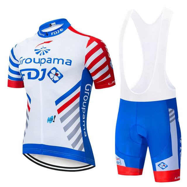 2019 Pro Team FDJ Cycling Jersey 9D Bib Set MTB Uniform Bike Clothing Quick Dry Bicycle Wear Clothes Mens Short Maillot Culotte