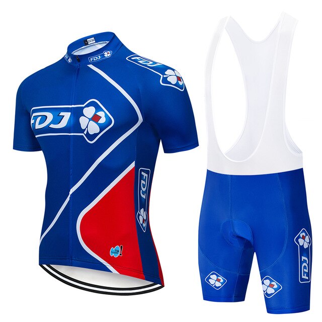 2019 Pro Team FDJ Cycling Jersey 9D Bib Set MTB Uniform Bike Clothing Quick Dry Bicycle Wear Clothes Mens Short Maillot Culotte