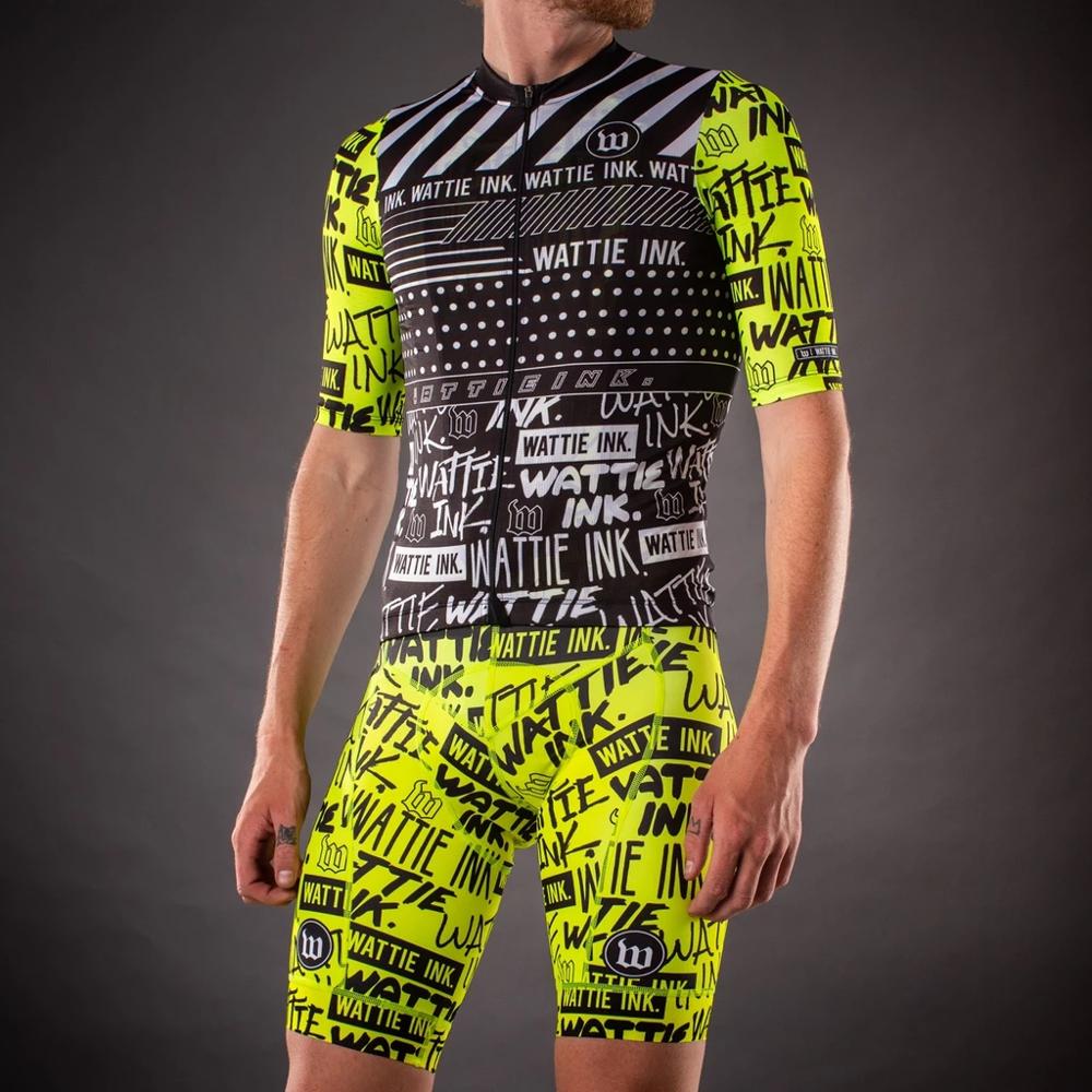 Wattie ink Cycling Set Bicycle Jersey Triathlon Clothing MTB Clothes Bike Uniforme Ropa Ciclismo Hombre Men short sleeve Kits