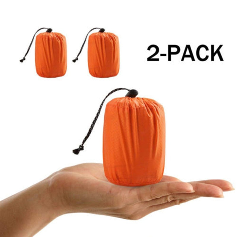 2 Pcs Outdoor Emergency Sleeping Bag Thermal Survival Camping Travel Bags Waterproof Winter Autumn Picnic Pad Anti-cold