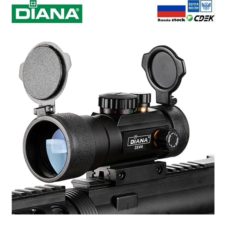 1X40 2X40 3X44 Green Red Dot Sight Scope Tactical Optics Riflescope Fit 11/20mm rail Rifle Scopes for Hunting