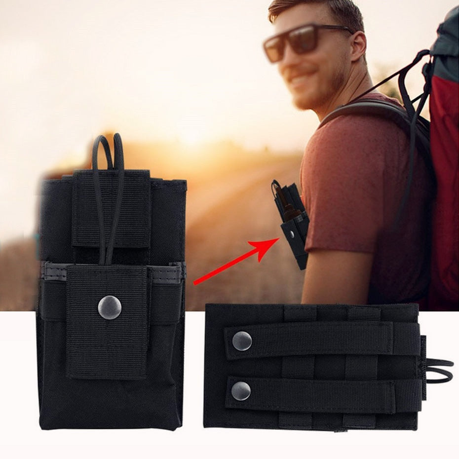 Outdoor Tactical Radio Case Holder Holster Walkie Talkie Holster Adjustable Molle Pouch Hunting Hiking Accessories
