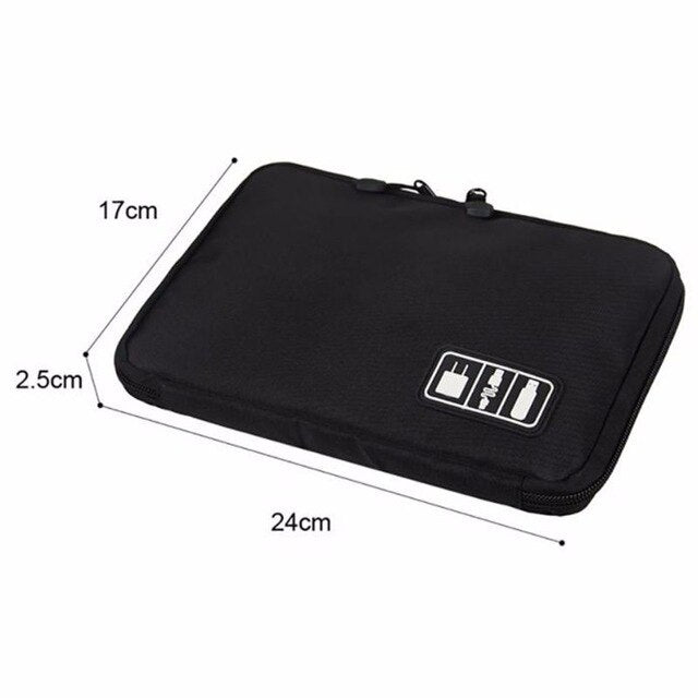 Waterproof Outdoor Travel Kit Nylon Cable Holder Bag Electronic Accessories USB NEW