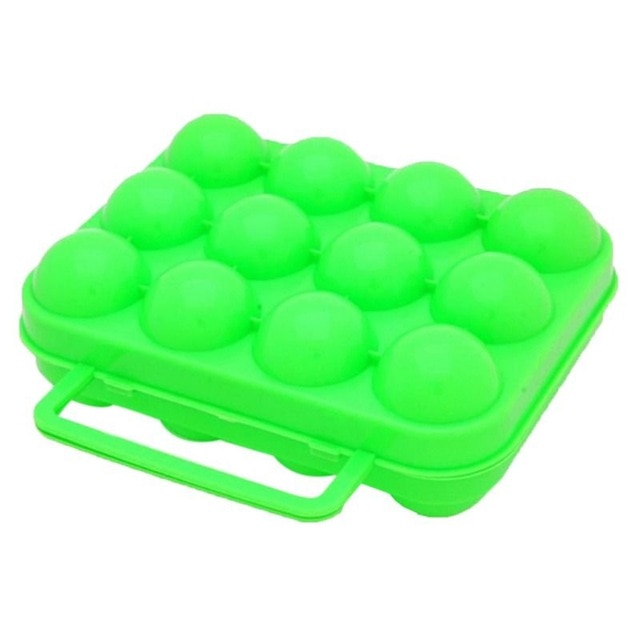 Camping Egg Storage Box 6 / 12 Grid Plastic Egg Tray Shockproof Portable Outdoor Carrying Container For BBQ Camping Accessories
