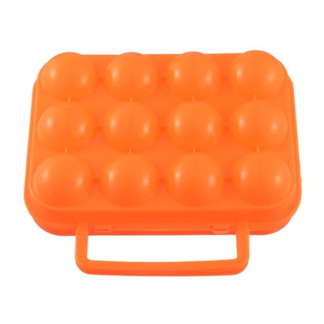 Camping Egg Storage Box 6 / 12 Grid Plastic Egg Tray Shockproof Portable Outdoor Carrying Container For BBQ Camping Accessories
