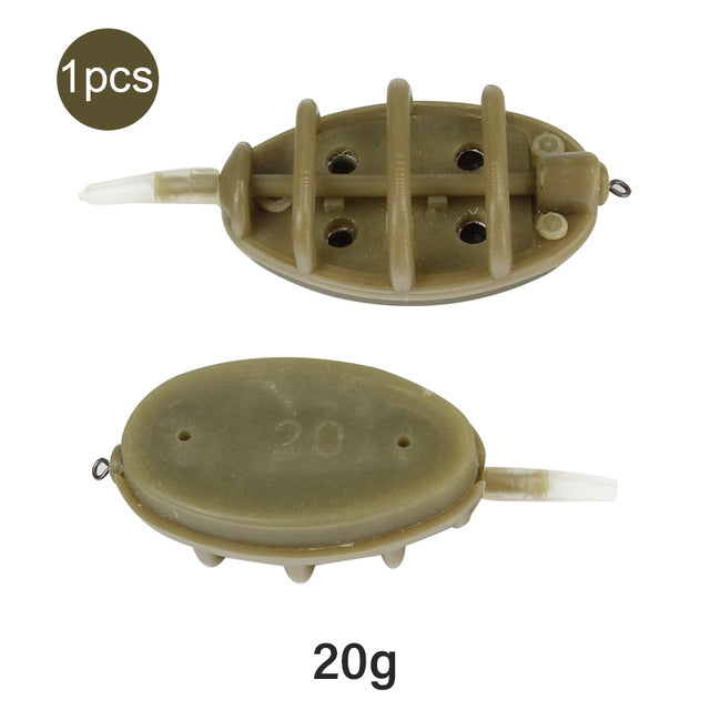 Mosodo Carp Fishing Method Feeder Mould 15g 20g 25g 35g 30g 40g 50g 60g Inline Feeders High Capacity lead sinker Bait Thrower